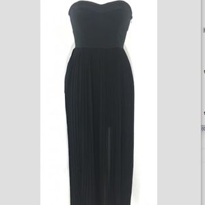 Forever 21 Pleated Strapless Maxi sheer dress